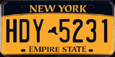 NY license plate HDY5231