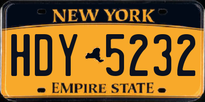 NY license plate HDY5232