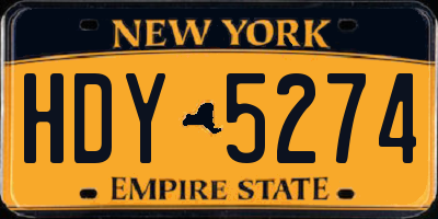 NY license plate HDY5274