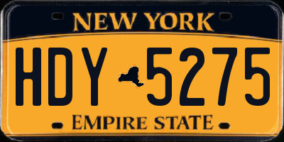 NY license plate HDY5275