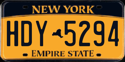 NY license plate HDY5294