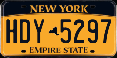 NY license plate HDY5297