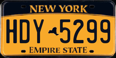 NY license plate HDY5299