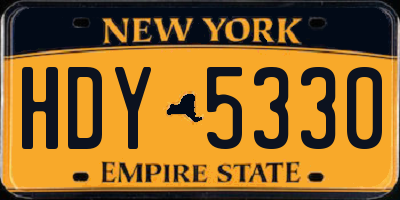 NY license plate HDY5330