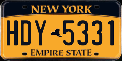 NY license plate HDY5331