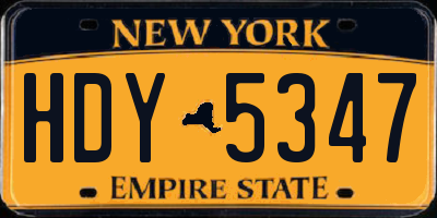 NY license plate HDY5347