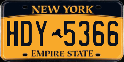 NY license plate HDY5366