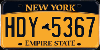 NY license plate HDY5367