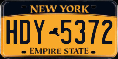 NY license plate HDY5372