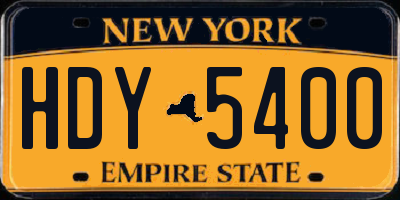 NY license plate HDY5400