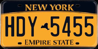 NY license plate HDY5455
