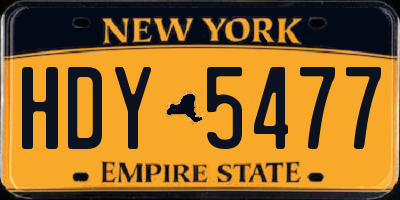 NY license plate HDY5477