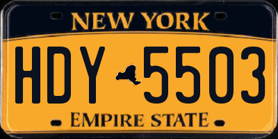 NY license plate HDY5503