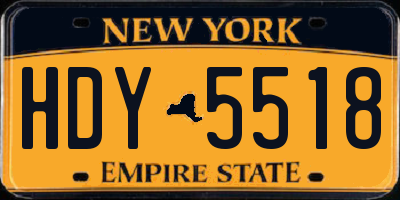 NY license plate HDY5518