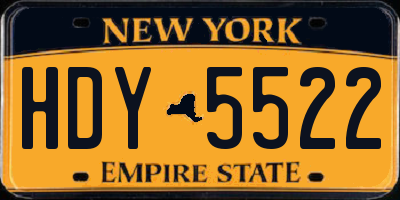 NY license plate HDY5522