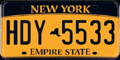 NY license plate HDY5533