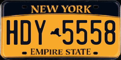NY license plate HDY5558