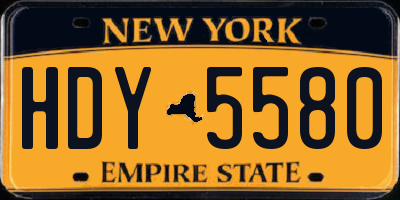 NY license plate HDY5580