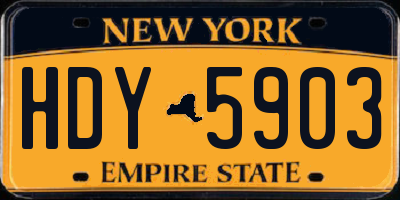 NY license plate HDY5903