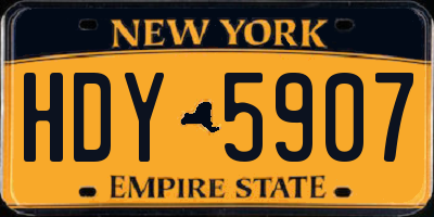 NY license plate HDY5907