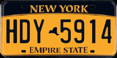 NY license plate HDY5914