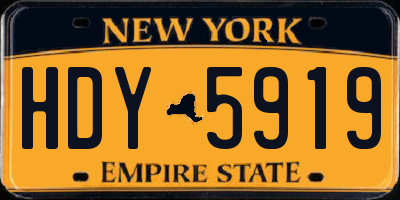 NY license plate HDY5919