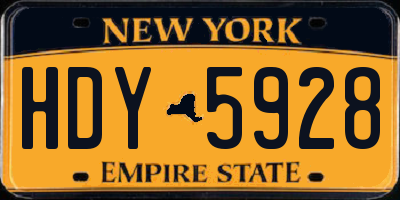 NY license plate HDY5928