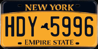 NY license plate HDY5996