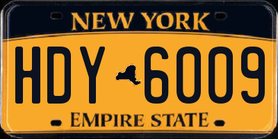 NY license plate HDY6009
