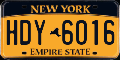 NY license plate HDY6016