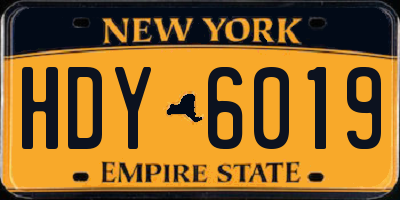 NY license plate HDY6019