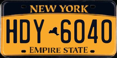 NY license plate HDY6040