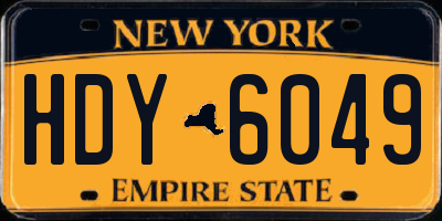 NY license plate HDY6049