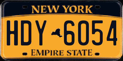 NY license plate HDY6054