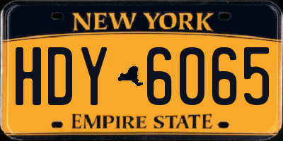 NY license plate HDY6065