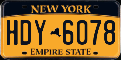 NY license plate HDY6078