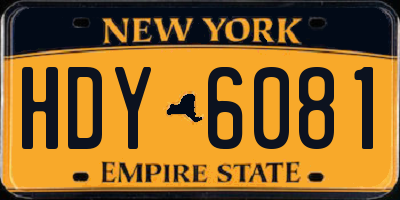 NY license plate HDY6081