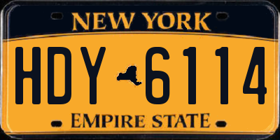 NY license plate HDY6114