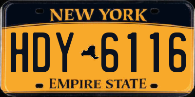 NY license plate HDY6116