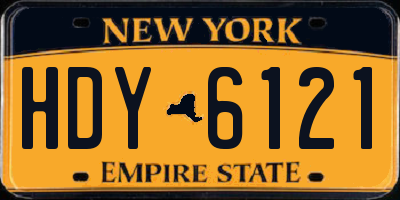 NY license plate HDY6121