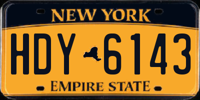 NY license plate HDY6143