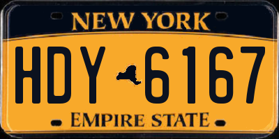 NY license plate HDY6167