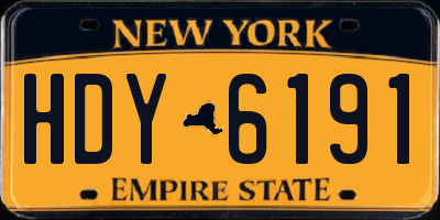 NY license plate HDY6191