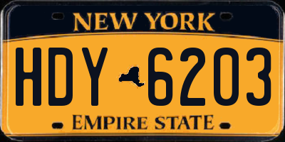 NY license plate HDY6203