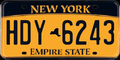 NY license plate HDY6243