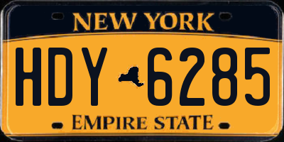 NY license plate HDY6285