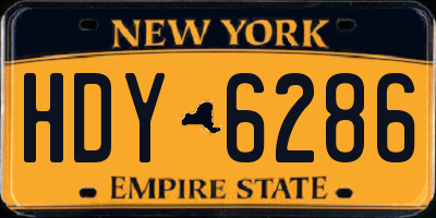 NY license plate HDY6286