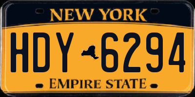 NY license plate HDY6294