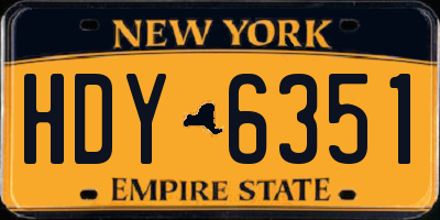 NY license plate HDY6351
