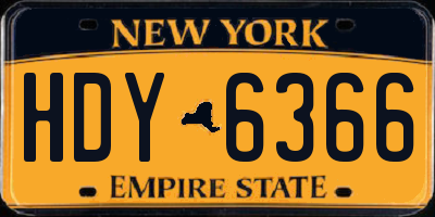 NY license plate HDY6366